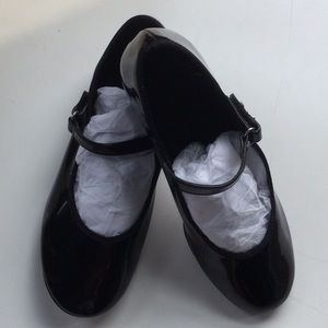 ABT Tap Dance Shoes Size 1 Glossy Black